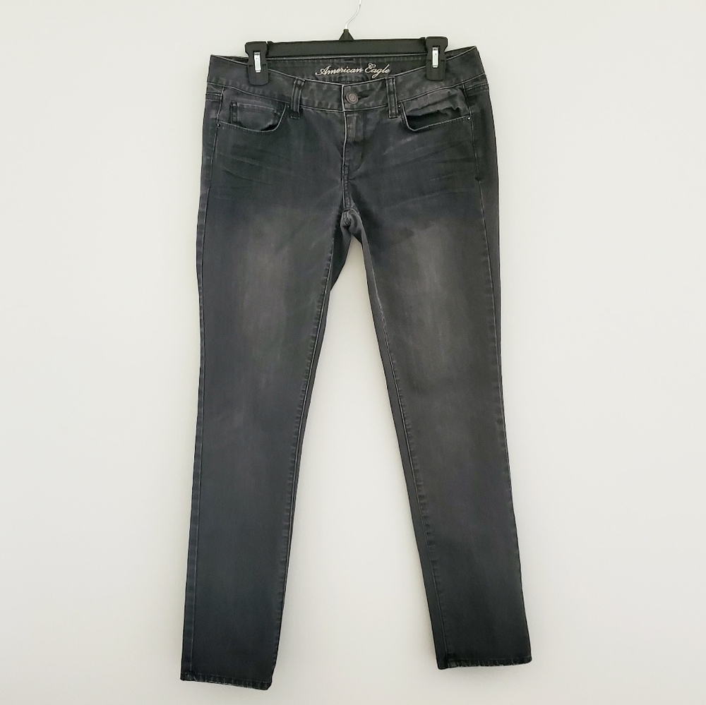 American Eagle stretch black wash skinny jeans 6